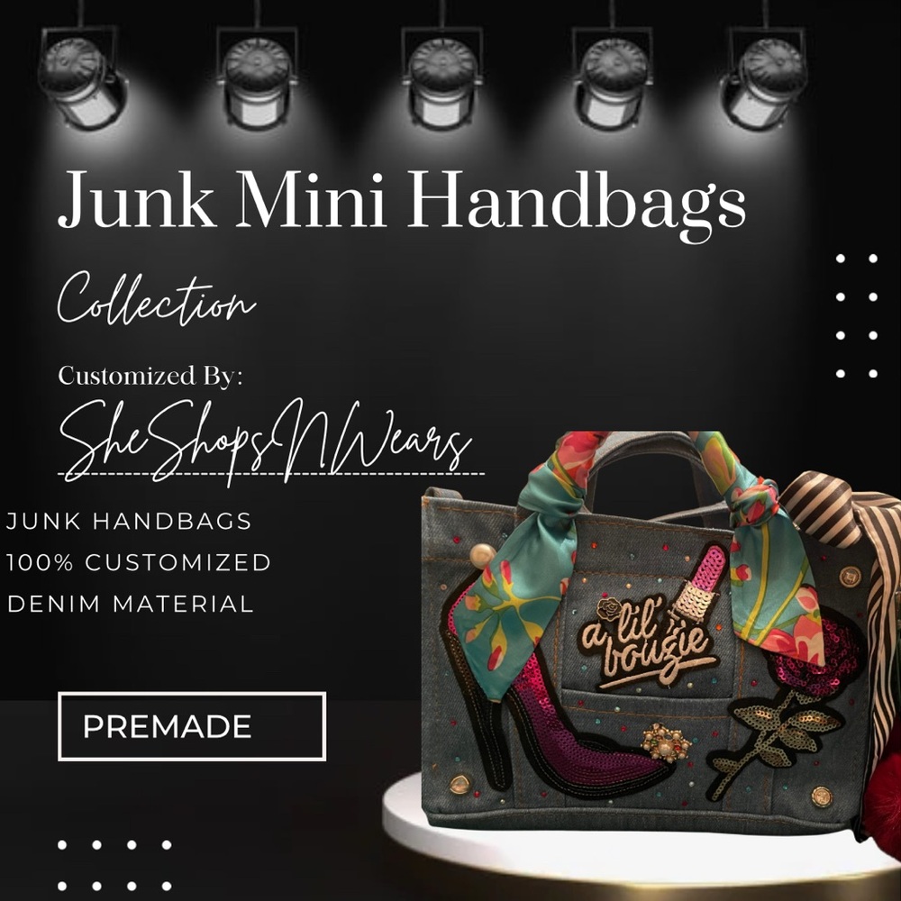 Denim Customized Mini Junk Bag